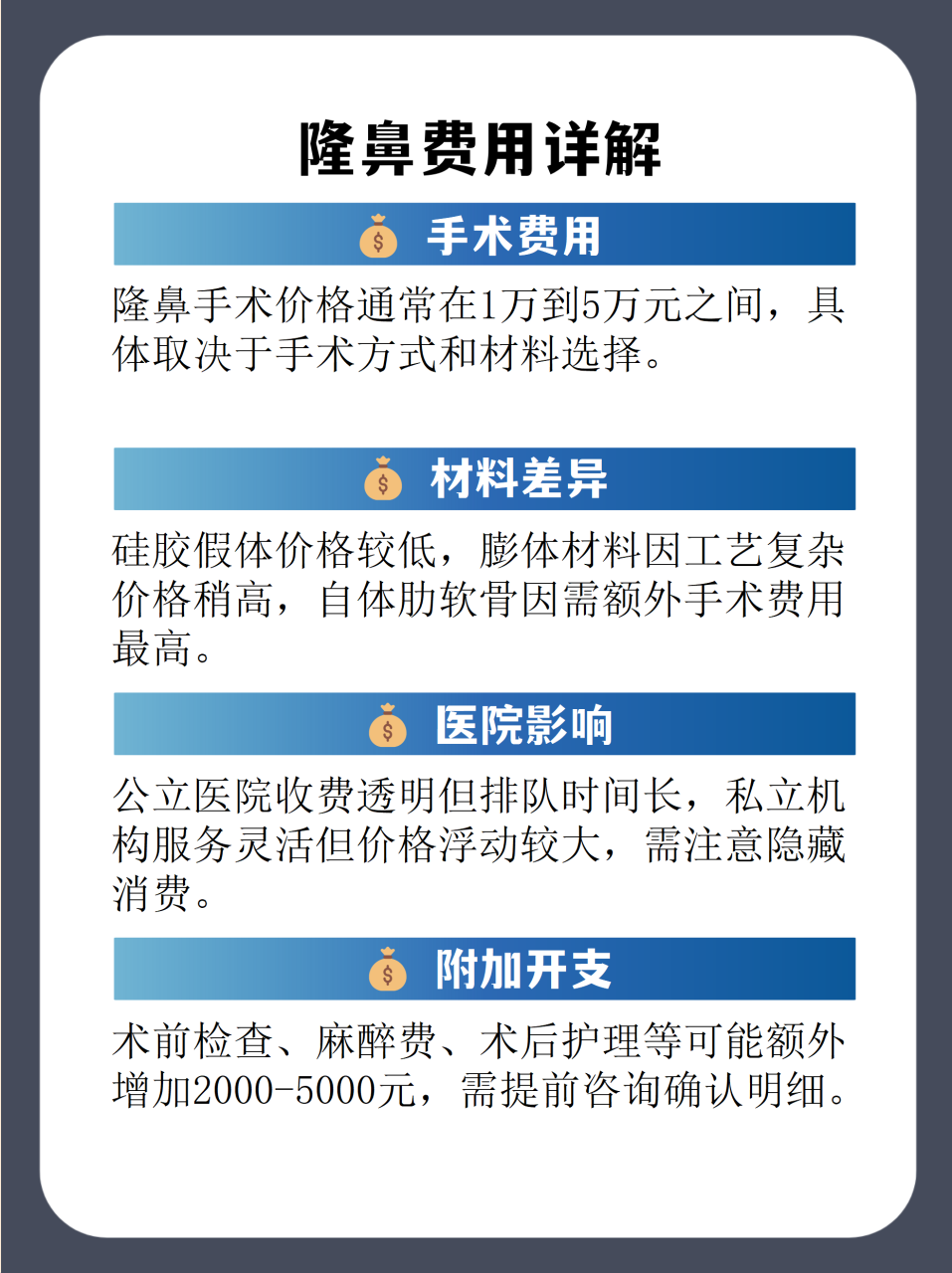 肋软骨隆鼻价格多少钱?肋软骨隆鼻手术费用及注意事项插图2 注意事项